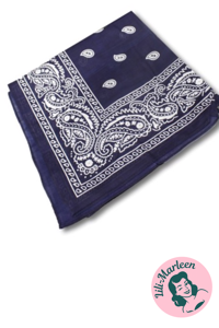 Bandana - navy med klassisk mønster